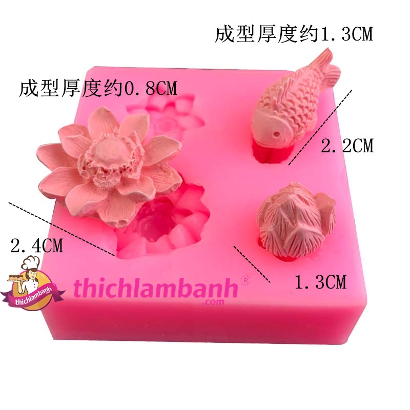 4D Silicon bộ cá hoa sen