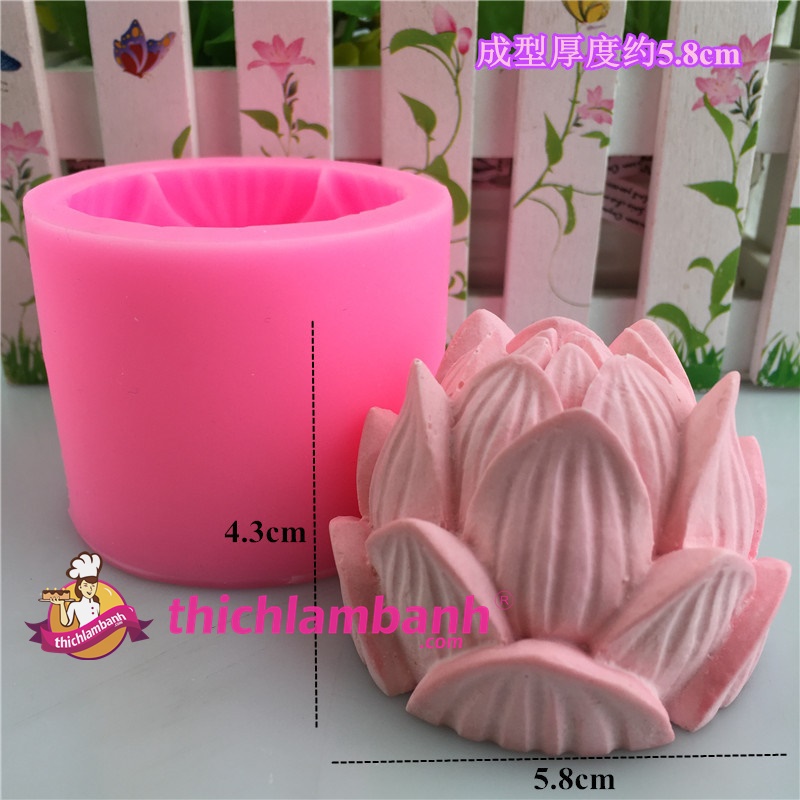 4D Silicon Búp Hoa sen nở 5.8cm H6033