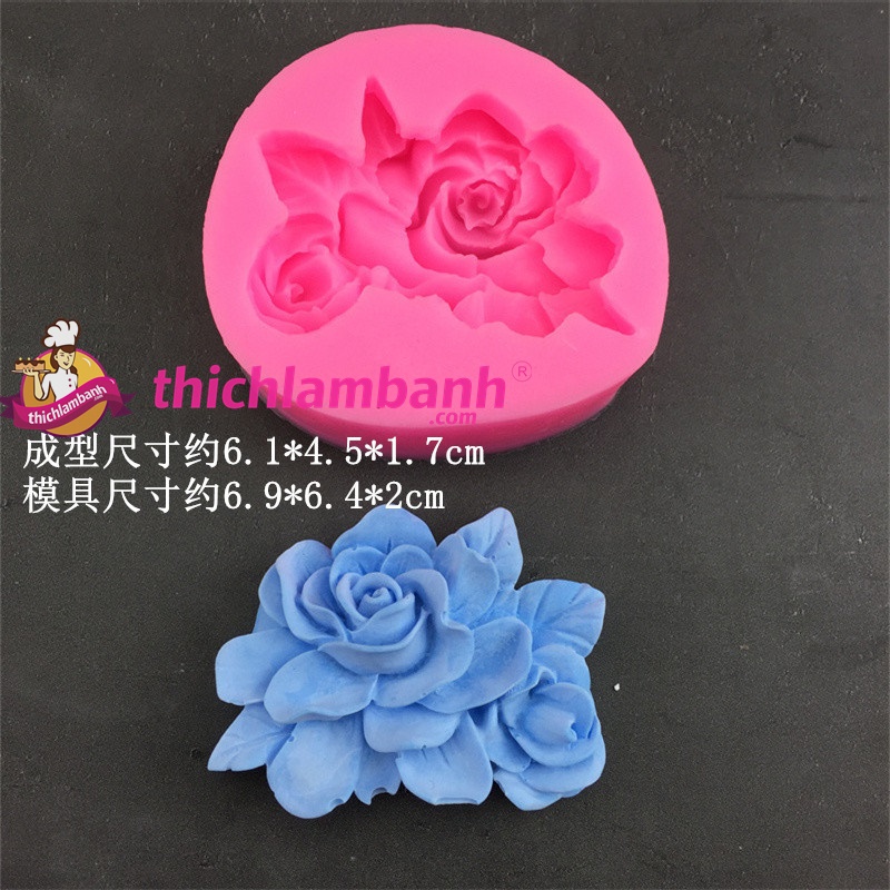 4D Silicon Chùm hoa hồng H8245