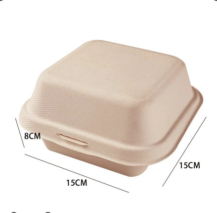 Hộp bento bã mía vuông màu Nâu