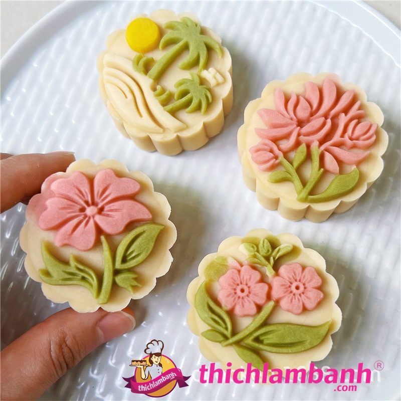 Khuôn lò xo 50G Tròn Hoa Lá 4 mặt