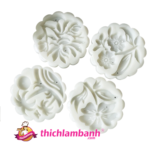Khuôn lò xo 50G Tròn Hoa Lá 4 mặt