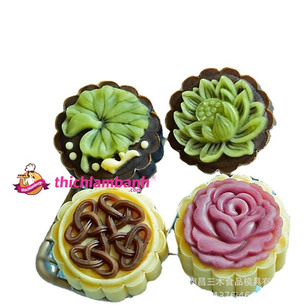 Khuôn lò xo 50G Tròn Lá Sen 4 mặt