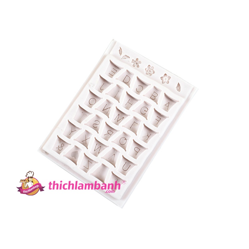 Khuôn silicon 4D 30 chậu hoa chữ cái MK-1668