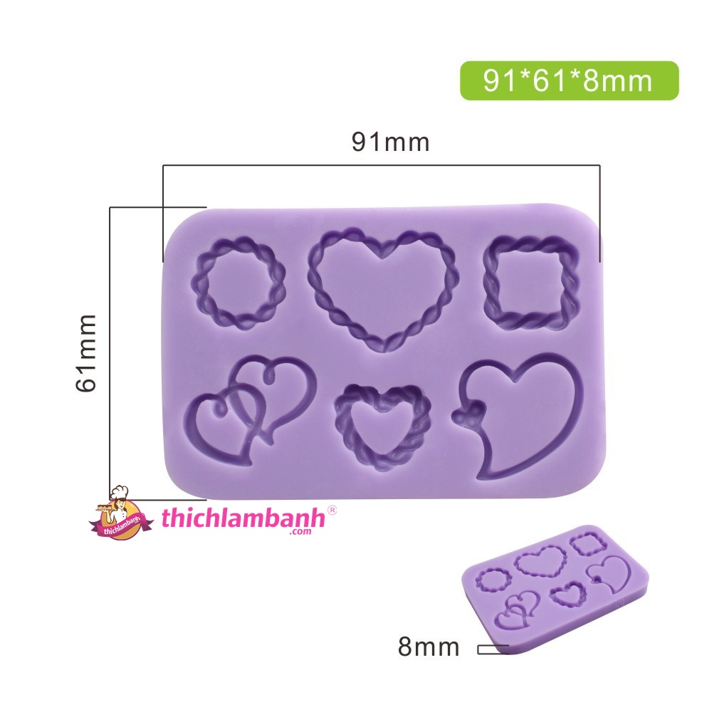 Khuôn silicon 4D 6 vòng thắt MK - 1134