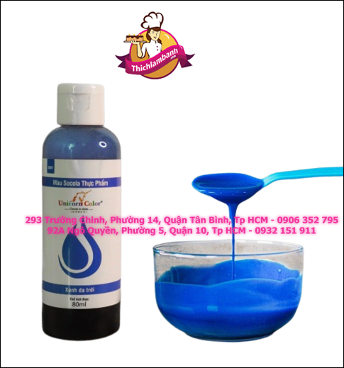 Xanh da trời Màu dầu pha socola Unicorn 80g