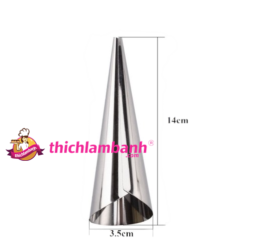 Bộ 3 khuôn inox làm bánh sừng bò, ốc quế, bánh mì xoắn ốc 14cm