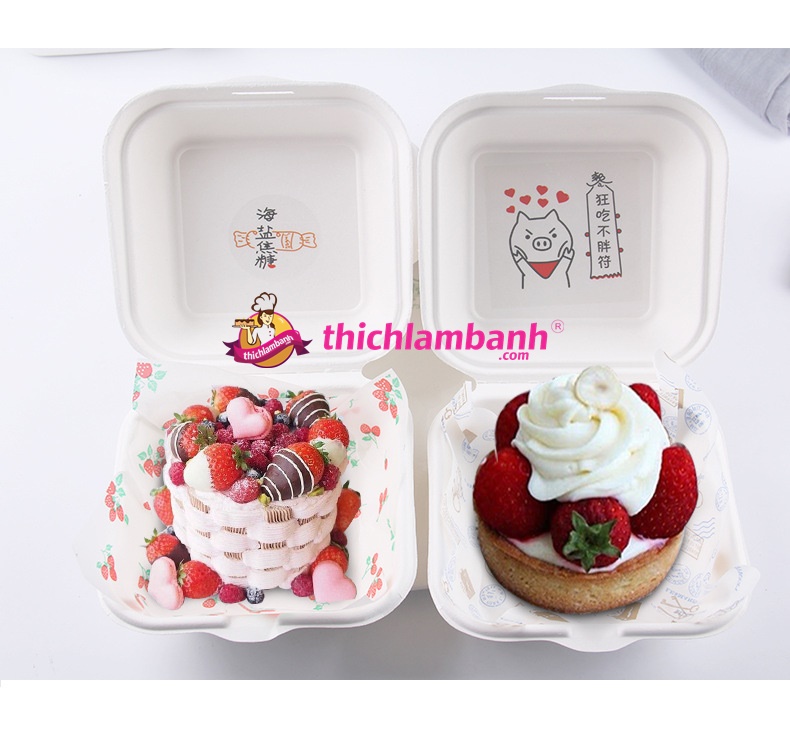 Giấy lót hộp bã mía Bento 18x18cm