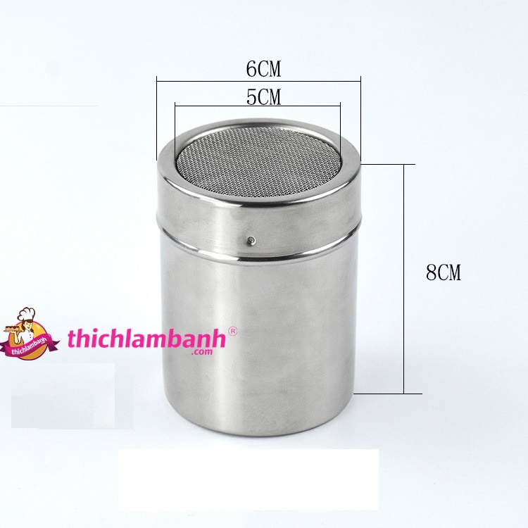 Hũ rắc bột cacao, trà xanh có nắp Lớn 9*7cm