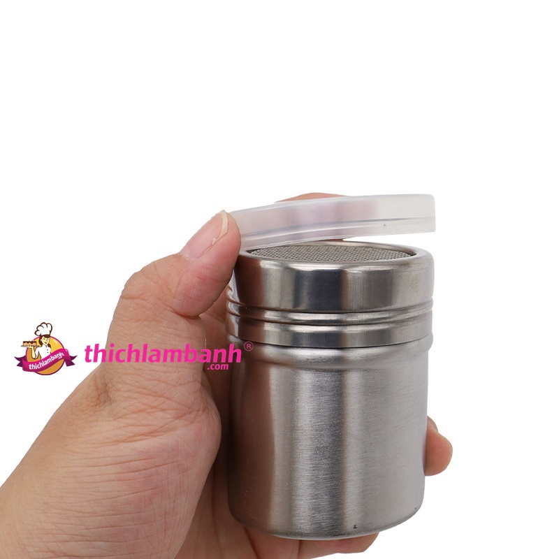 Hũ rắc bột cacao, trà xanh có nắp Lớn 9*7cm