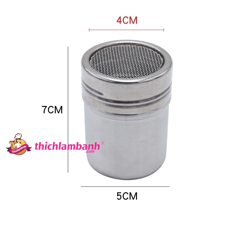 Hũ rắc bột cacao, trà xanh nhỏ 7x5cm