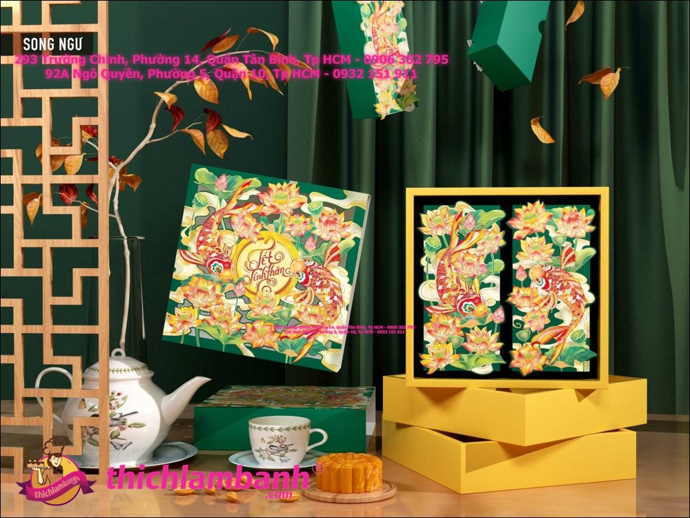 Hộp Trung Thu 4 Bánh Song Ngư (150gr – 250gr)