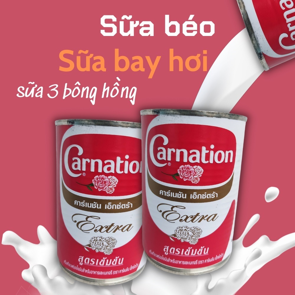 Sữa Tươi Béo Carnation (sữa 3 bông)Thái Lan 385g