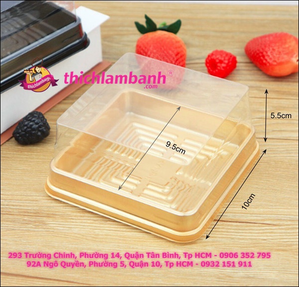 10 Hộp Nhựa Đế Đen Đựng Bánh Trung Thu JLH 10-10 150-250Gr (Mẫu Mới 2023)