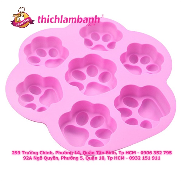 Khuôn silicon 7 chân gấu 5.5cm