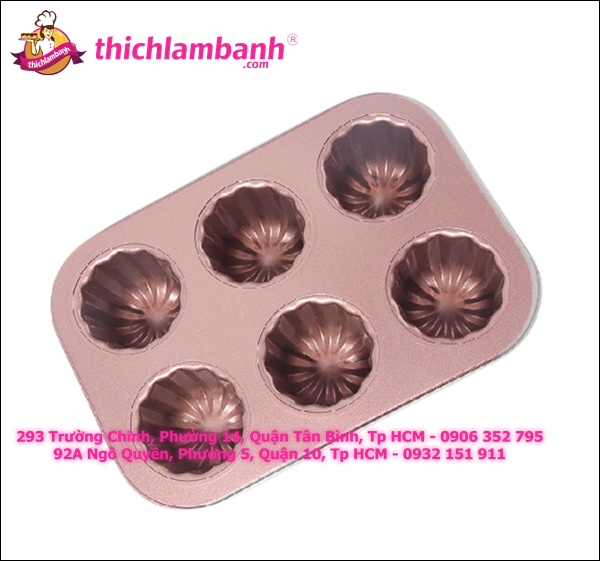 Khuôn bánh Canele 6 ô