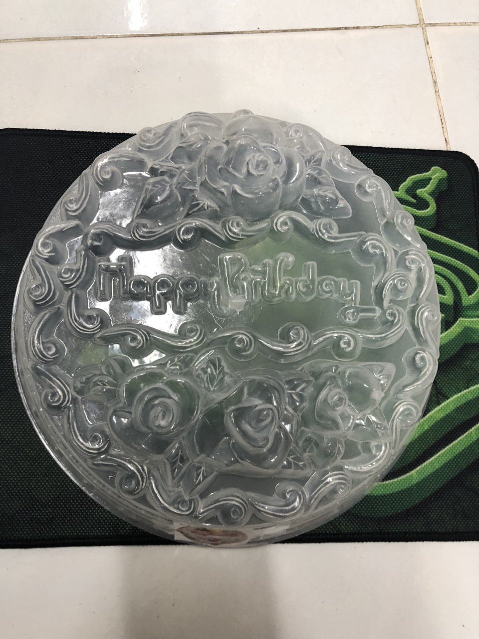 Khuôn nhựa làm rau câu VT 25cm - happybirthday giữa ( mẫu B2)