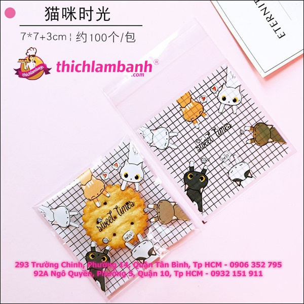 Túi dán Mèo Sweet 7*7cm
