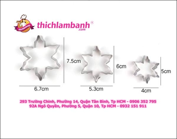 Bộ 3 nhấn Bông tuyết giáng sinh