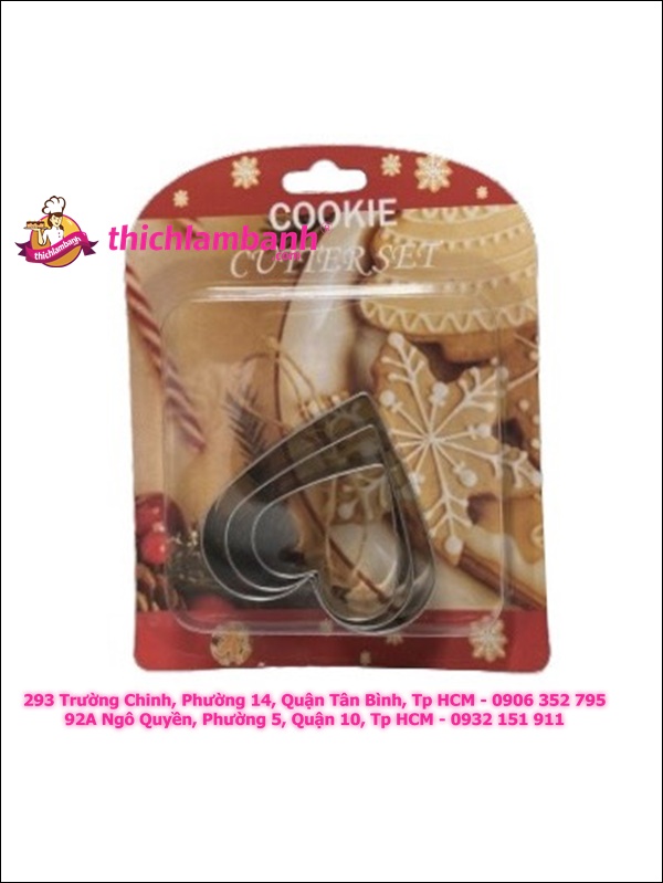 Bộ 3 nhấn hình tim cao 2 cm