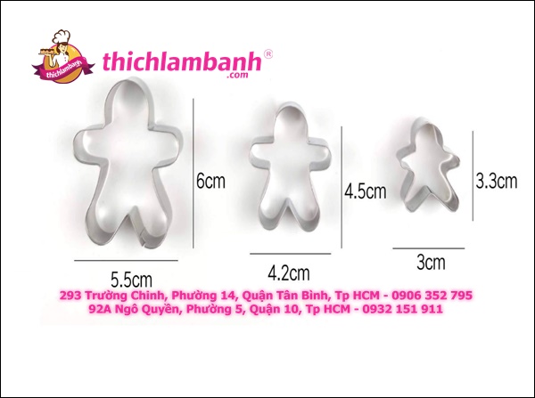Bộ 3 nhấn người bánh quy gừng Giáng sinh
