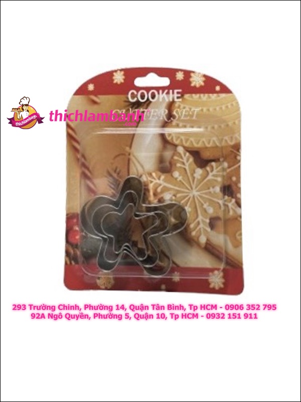 Bộ 3 nhấn người bánh quy gừng Giáng sinh