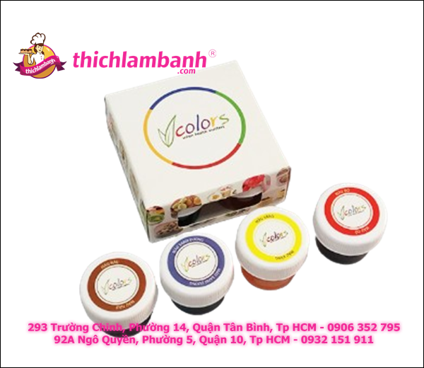 Bộ 4 màu thực phẩm V color dạng gel