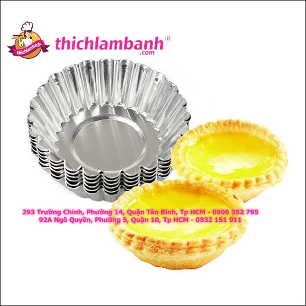 Khuôn tart nhôm hoa cúc 10 cái