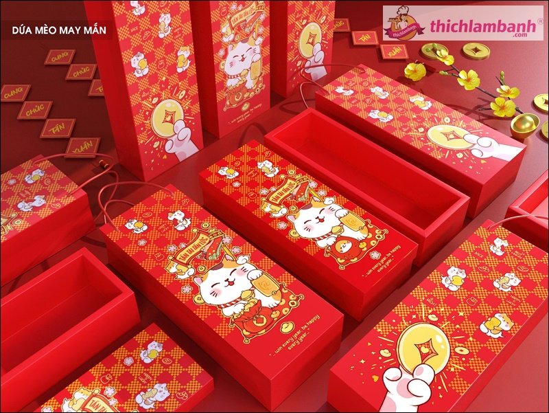 Hộp bánh dứa Mèo May Mắn