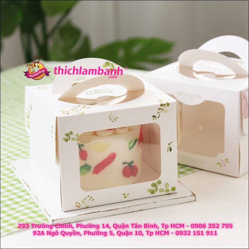 Hộp bánh kem 16cm kèm đế