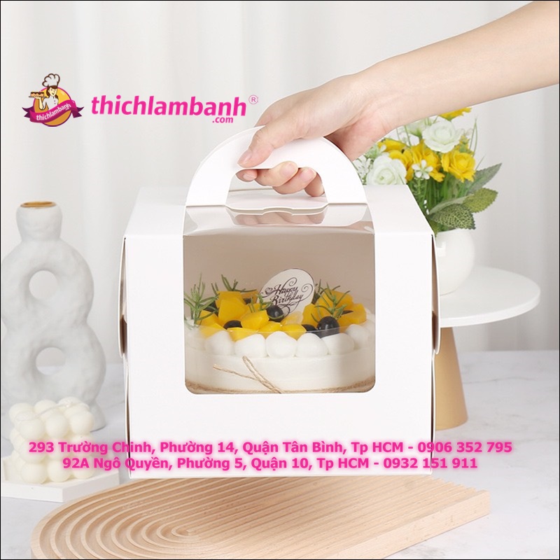 Hộp bánh kem 16cm kèm đế