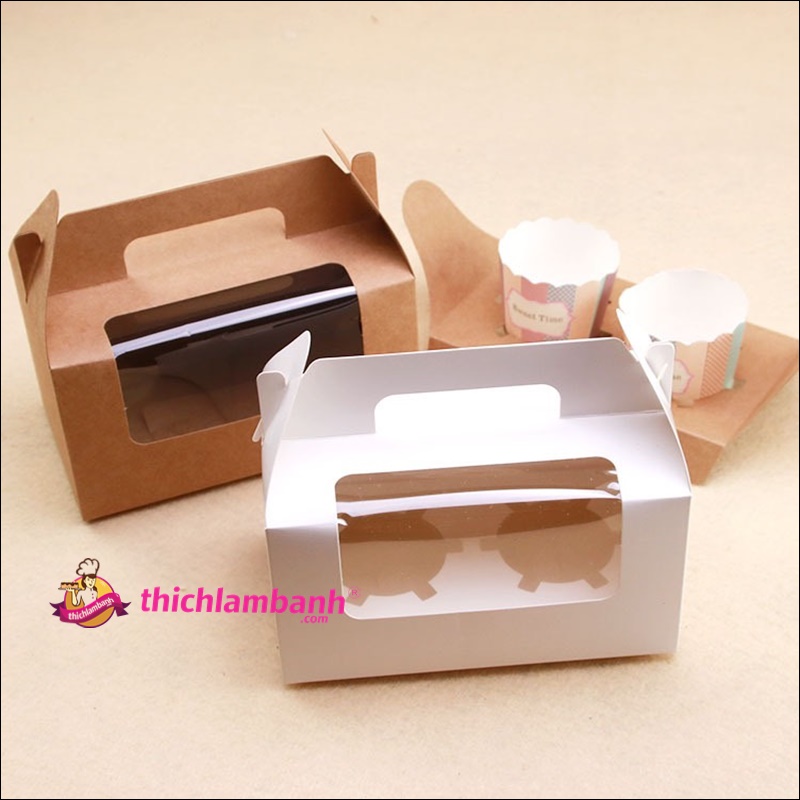 Hộp cupcake 2 xách tay