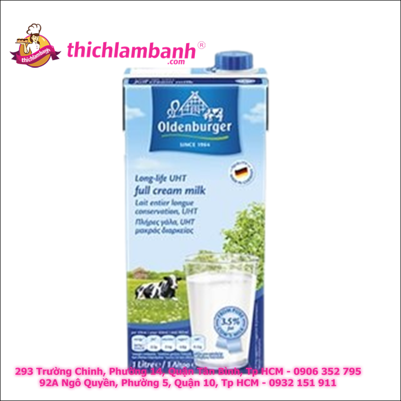 Sữa Nguyên Kem Oldenburger Đức 1L