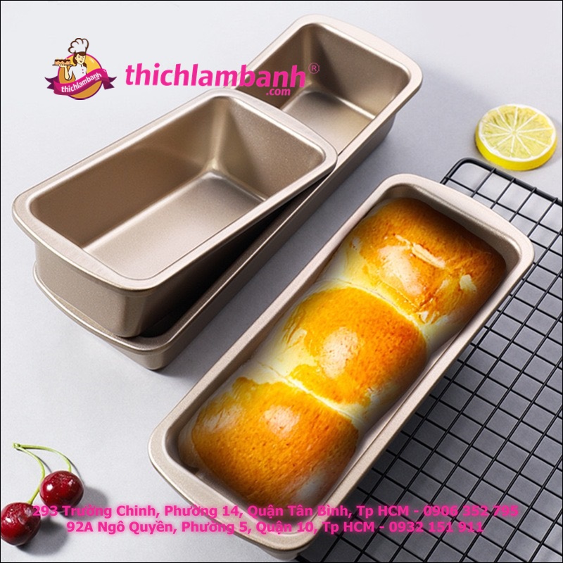 Khuôn loaf chữ nhật dầy Vàng 19.6