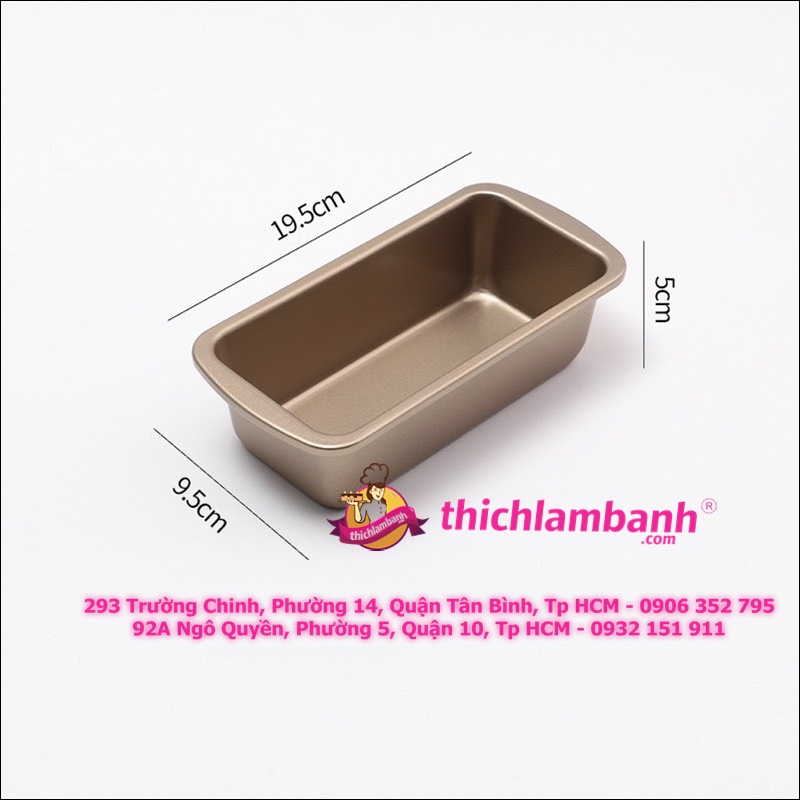 Khuôn loaf chữ nhật dầy Vàng 19.6