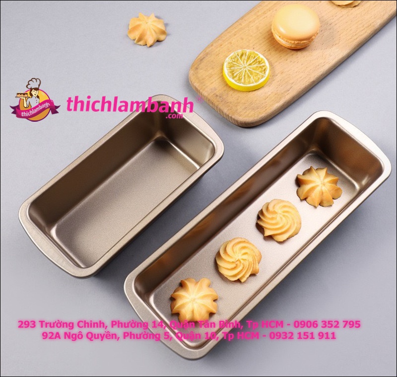 Khuôn loaf chữ nhật dầy Vàng 23.6