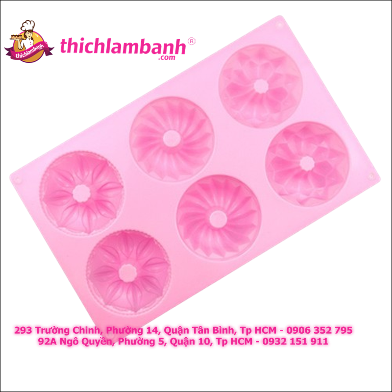 Khuôn silicon 6 donut 3 kiểu