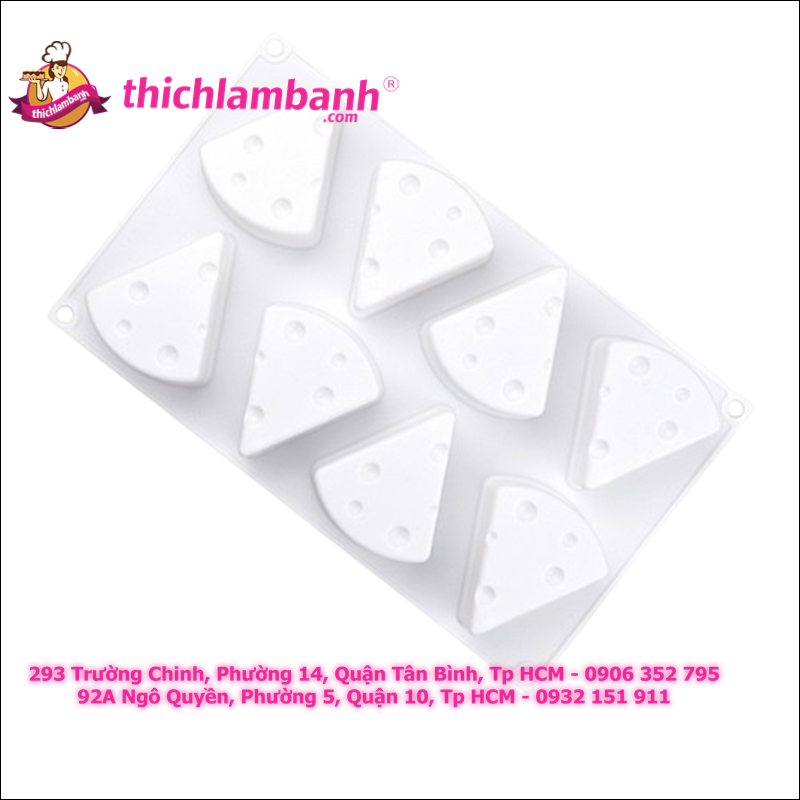Khuôn silicon 8 miếng phô mai tam giác