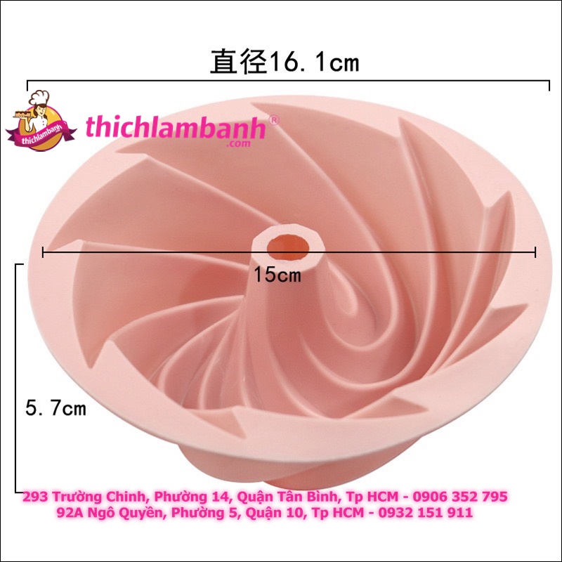Khuôn silicon tròn xoáy 15cm
