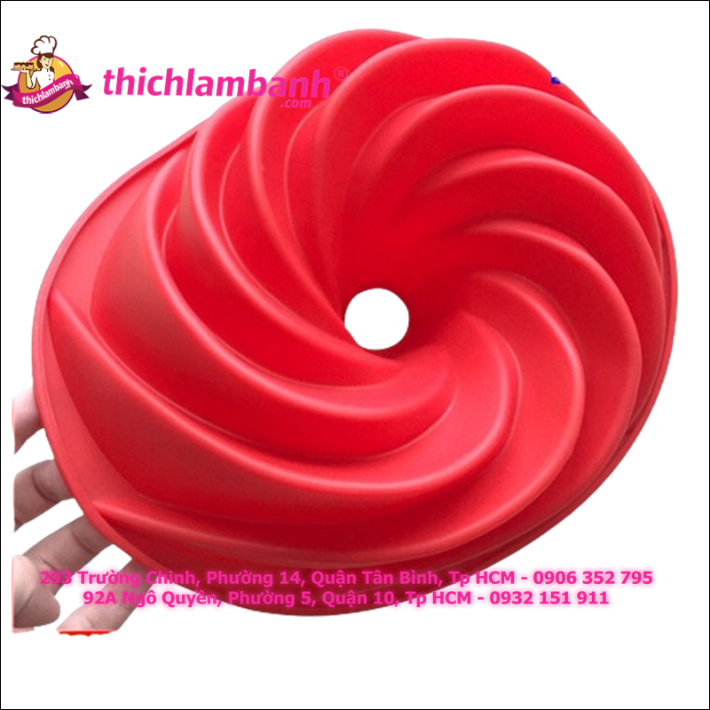 Khuôn silicon tròn xoáy có lõi 23.7cm