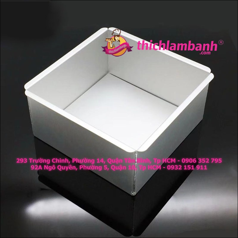 Khuôn vuông đáy rời 6 inc Bakese