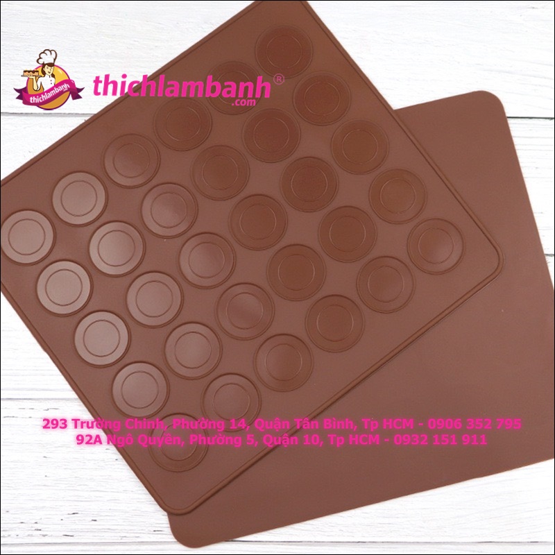 Tấm silicon nướng bánh Macaron - 30 ô