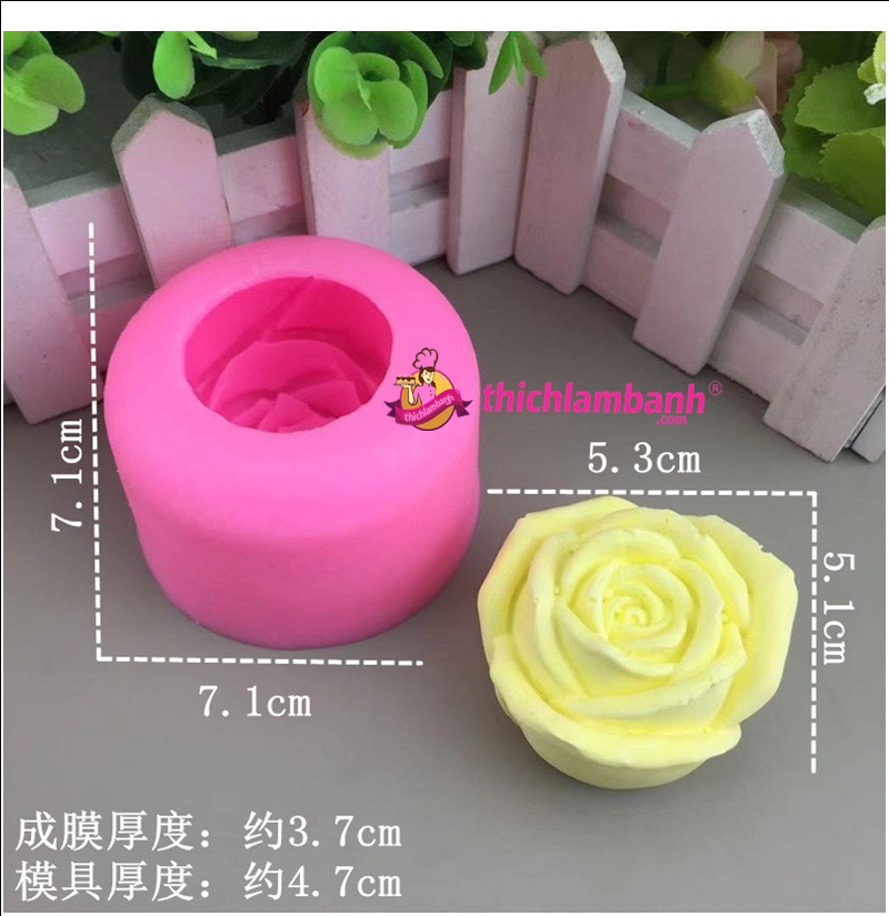 4D Silicon hoa hồng H6670 5.3cm