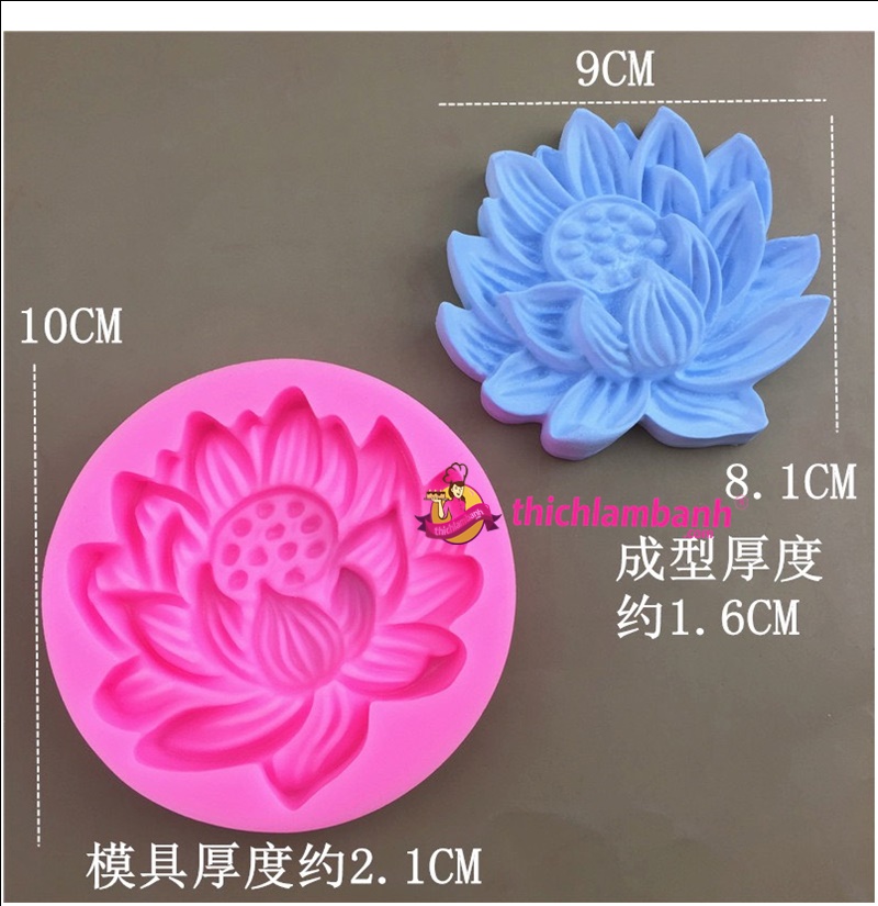 4D Silicon Hoa sen nở cạn 9cm H8406