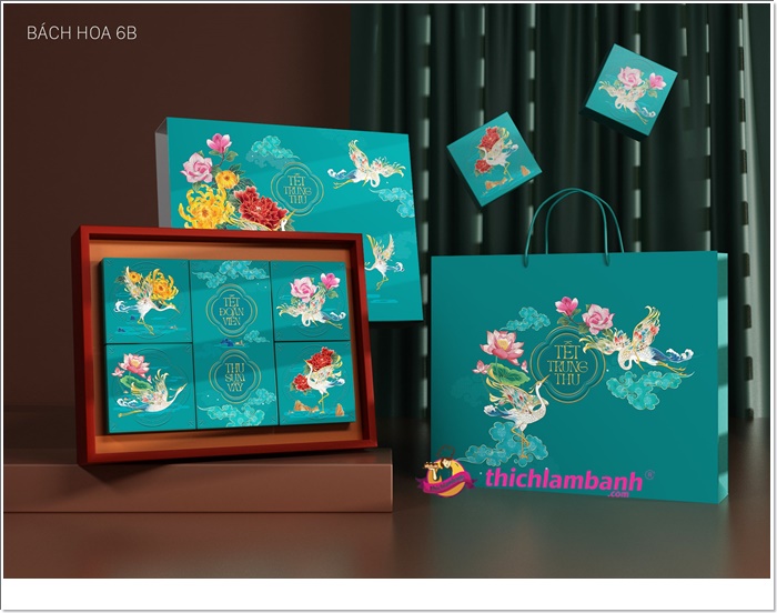 Hộp Đựng Bánh Trung Thu Bách Hoa 6B