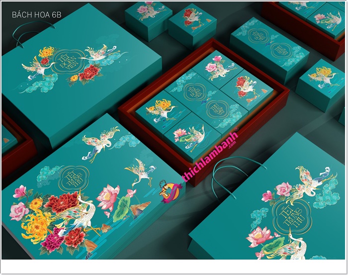 Hộp Đựng Bánh Trung Thu Bách Hoa 6B