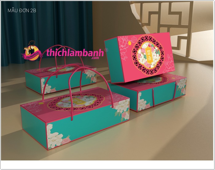 Hộp Đựng Bánh Trung Thu Mẫu Đơn 2B
