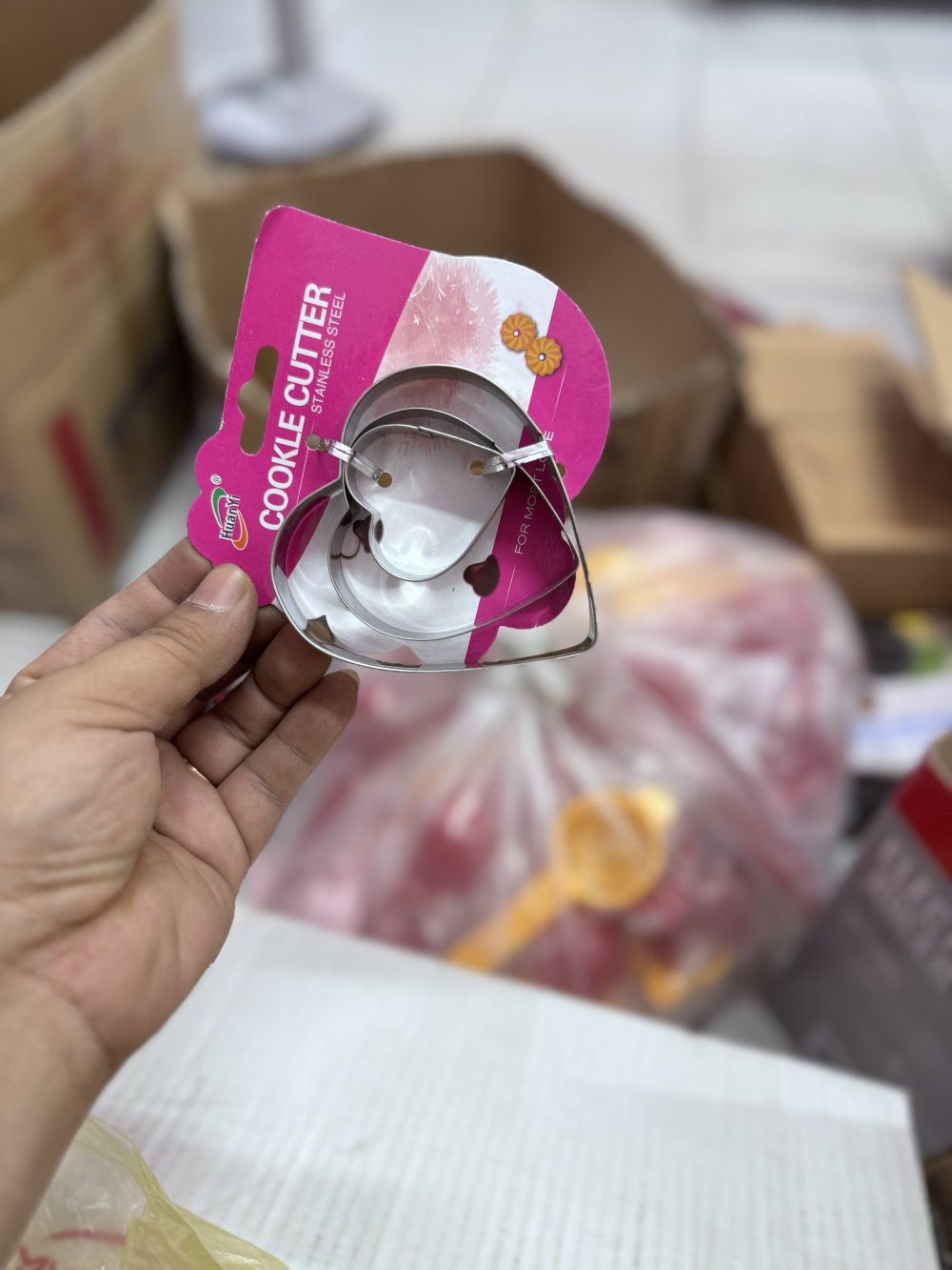 Bộ 3 nhấn hình tim cao 2 cm