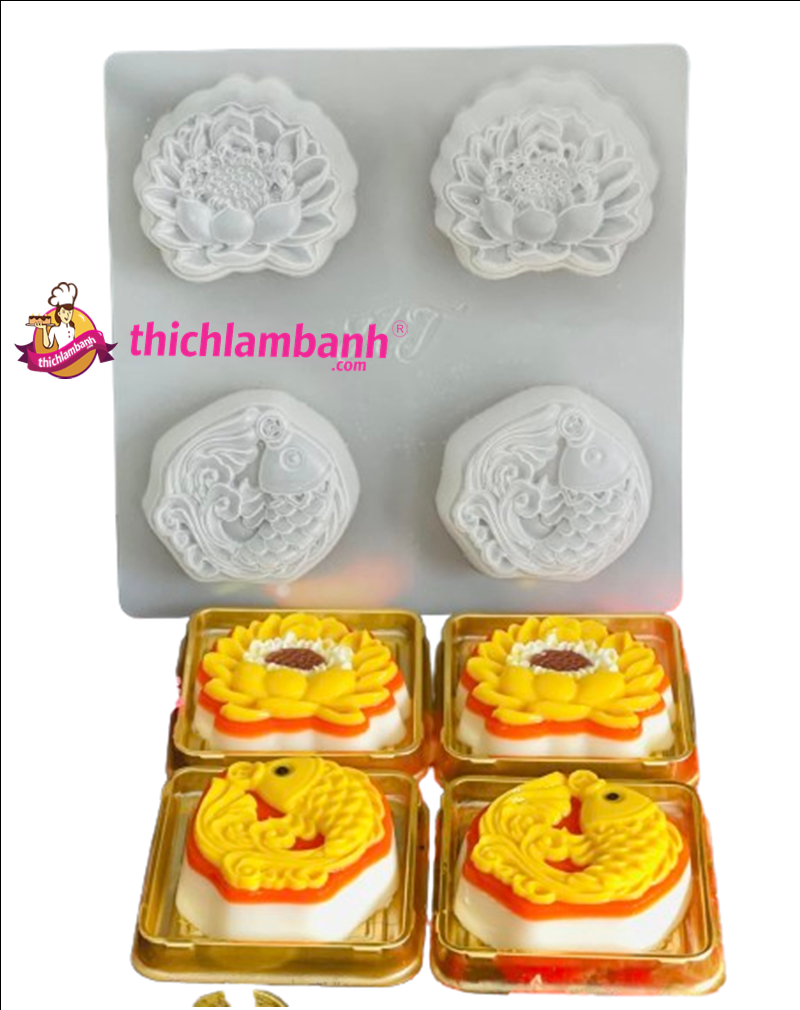 Khuôn rau câu Cá chép hoa sen