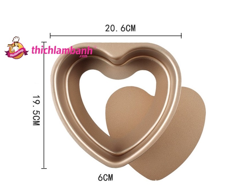 Khuôn tim đáy rời chống dính 8 inc